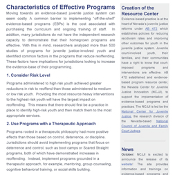Characteristics of Effective Programs